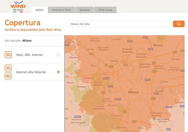 Come verificare copertura Wind