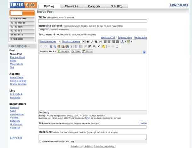 Creare blog