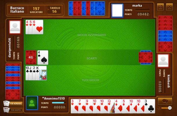 il gioco di burraco online