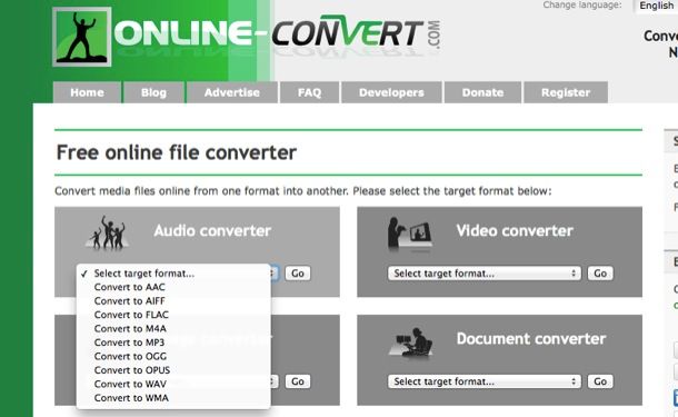 Convertire MP3 online