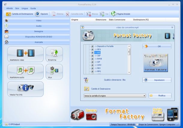Convertire MP4 in AVI