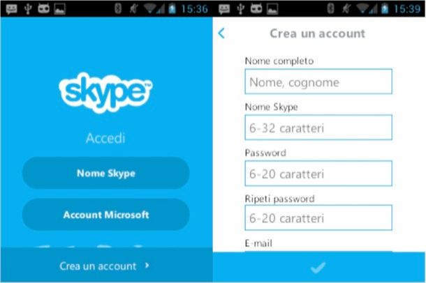 Skype per Android