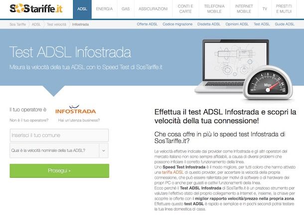 Speed Test Infostrada