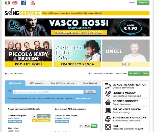 basi da da gratis internet karaoke originali per