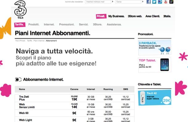 Offerte 3 Internet