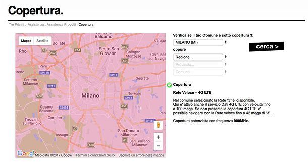 Copertura rete 3