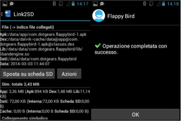 Spostare app su SD