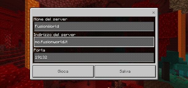 Entrare server Minecraft Bedrock