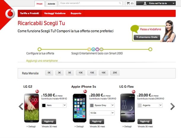 Offerte smartphone Vodafone