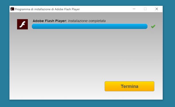 Aggiornamento Adobe Flash Player