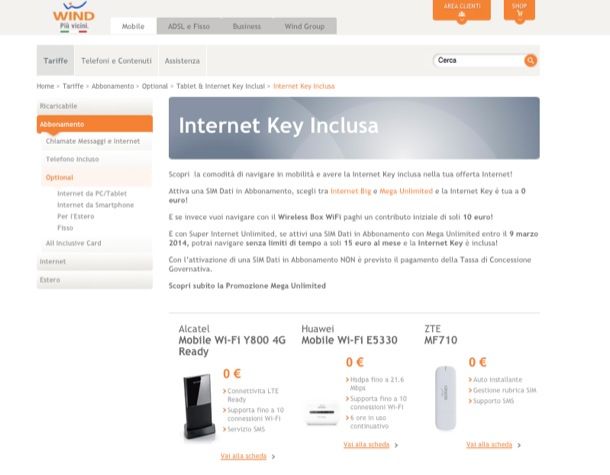 Internet key Wind