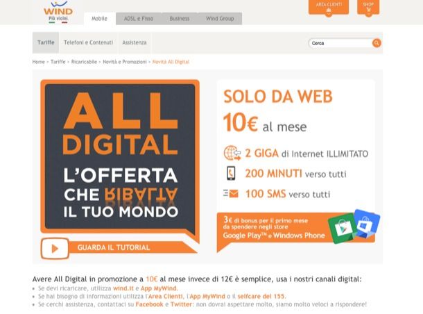 Offerta Wind All Digital