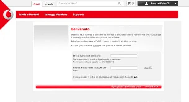 Visualizza MMS di Vodafone