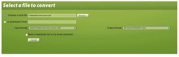 Convertire file PDF in Word gratis