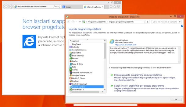 Ripristinare Internet Explorer