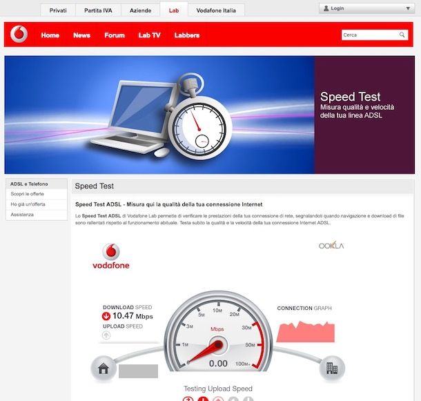 Speed Test Vodafone | Salvatore Aranzulla
