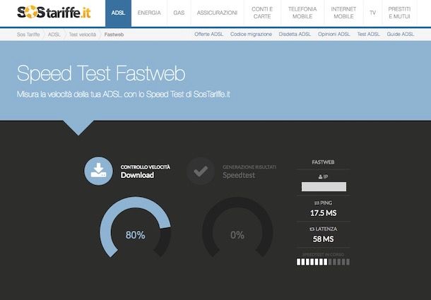 Test ADSL Fastweb