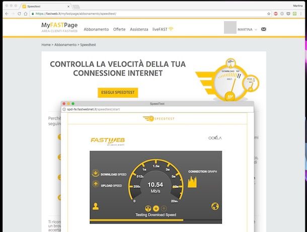 Test ADSL Fastweb