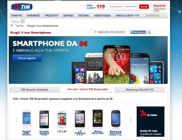 TIM smartphone nuove offerte