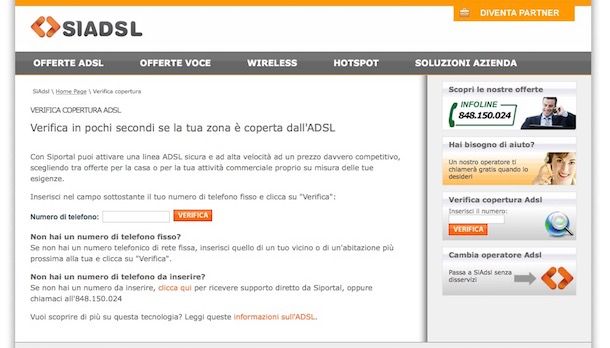 Come vedere copertura ADSL