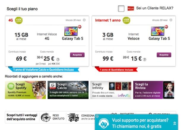 Offerte tablet Vodafone