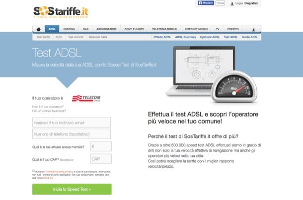 Verifica connessione ADSL
