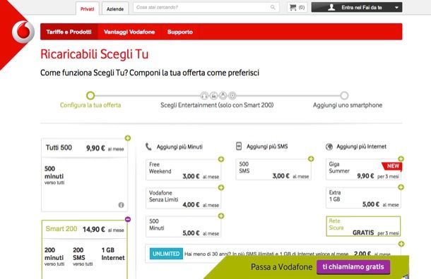 Vodafone offerte telefonia mobile