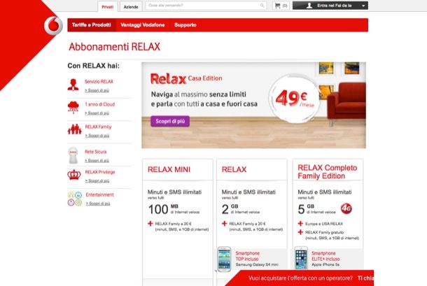 Vodafone offerte telefonia mobile