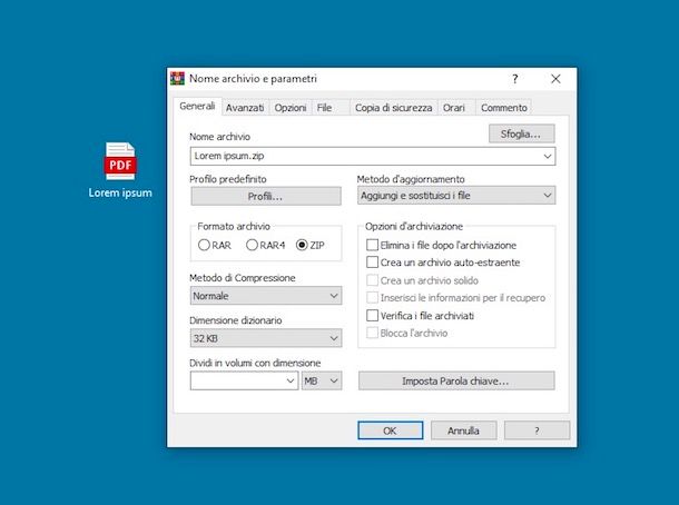 Come zippare un file PDF