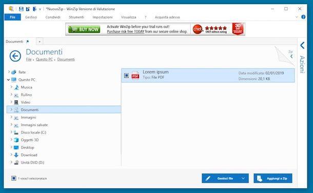 Come zippare un file PDF