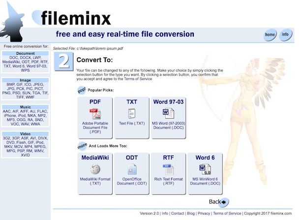 Convertire file PDF in ODT