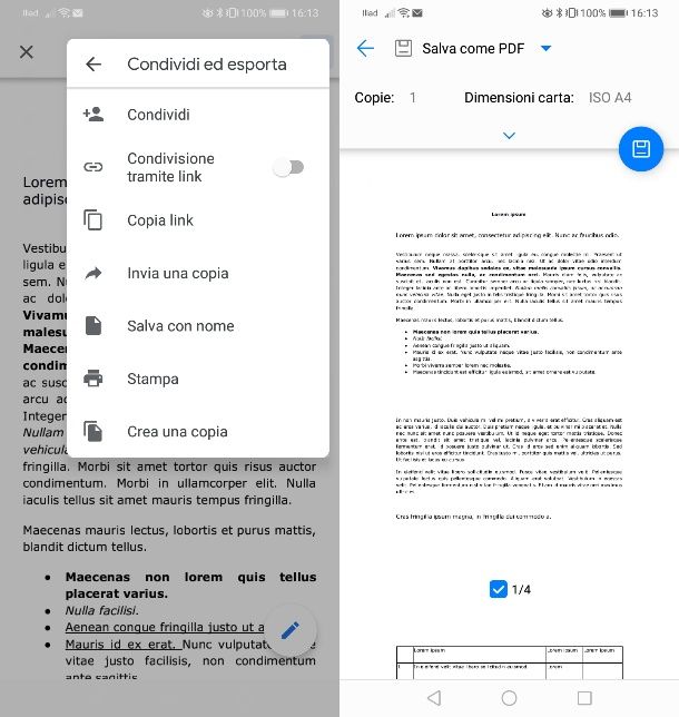 Convertire RTF in PDF su Android