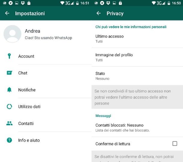 Come disattivare spunte blu di WhatsApp