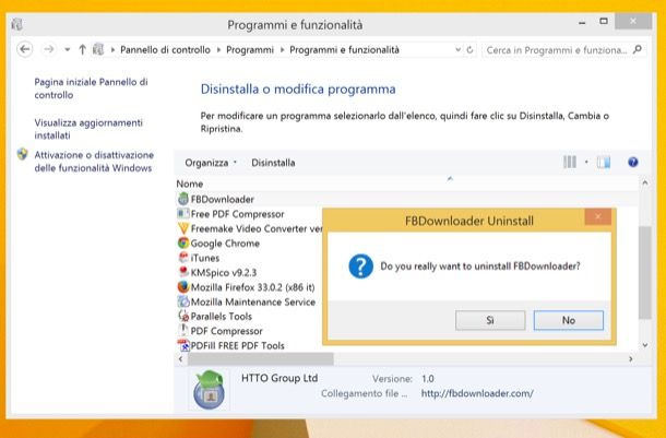 Come togliere FBDownloader