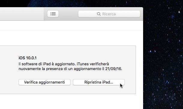 Ripristino iPad