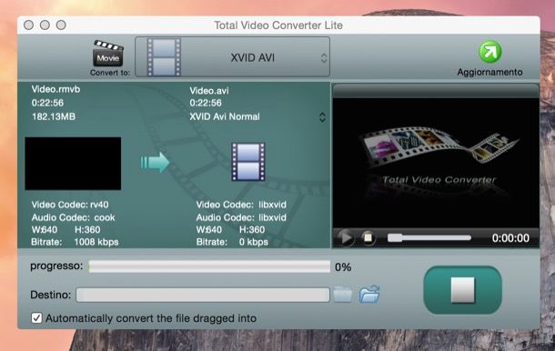 Come convertire RMVB in AVI