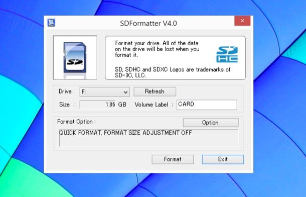 Come formattare SDHC