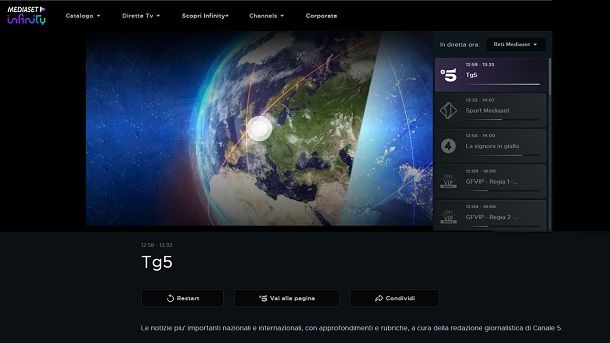 Mediaset Infinity Come guardare la TV sul PC