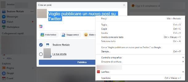 Come twittare un post di Facebook manualmente