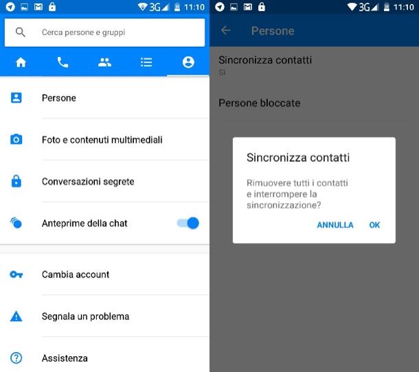 di Salvatore Aranzulla Tra le innumerevoli funzioni di Facebook e della sua applicazione di messaggistica istantanea, Facebook Messenger, ce ne sono alcune che permettono di sincronizzare i dati salvati sul telefono con il social network. Le informazioni che possono essere trasferite automaticamente dallo smartphone ai server di Facebook sono le foto e i contatti: le prime, se l’utente vuole, vengono caricate automaticamente online dal Rullino e impostate come private (in modo da non essere viste dagli altri utente finché non viene fornita un’autorizzazione in tal senso). I contatti, invece, vengono sincronizzati quasi sempre da Messenger che, sin dal primo avvio, chiede l’accesso alla Rubrica per trovare tutti gli amici iscritti a Facebook e mettere l’utente in contatto con questi ultimi. Si tratta di due “feature” indubbiamente utili, ma che possono rappresentare anche dei potenziali rischi per la privacy. Con la guida di oggi voglio dunque spiegarti come regolarle al meglio e come togliere la sincronizzazione da Facebook per non caricare più contatti e foto sui server del social network: non è difficile. Come togliere la sincronizzazione delle foto da Facebook Come togliere la sincronizzazione da Facebook Se vuoi disattivare la sincronizzazione delle tue foto con Facebook, il primo passo che devi compiere è avviare la app del social network sul telefonino e pigiare sul pulsante menu (l’icona con le tre linee orizzontale) che su iPhone si trova in basso a destra mentre su Android è situato in alto a sinistra. Successivamente, devi selezionare l’icona Foto, scorrere le schede che si trovano nella parte alta dello schermo e pigiare su quella denominata Sincronizzate (su iPhone) oppure Sincronizzazione effettuata (su Android). In conclusione, sfiora l’icona dell’ingranaggio situato in alto a destra e sposta su OFF la levetta dell’opzione Sincronizzazione delle foto (su iPhone) oppure metti il segno di spunta accanto alla voce Don’t sync my photos (su Android). Come togliere la sincronizzazione dei contatti da Facebook Come togliere la sincronizzazione da Facebook Adesso invece vediamo come disattivare la sincronizzazione con Facebook per quello che riguarda i contatti della rubrica. In questo caso, il primo passo che devi compiere è avviare la app Facebook Messenger e recarti nelle sue impostazioni pigiando sull’icona dell’ingranaggio collocata in alto a destra (su Android) oppure sul pulsante Impostazioni situato in basso a destra (su iPhone). Nella schermata che si apre, seleziona dunque l’opzione Contatti sincronizzati e pigia prima sul pulsante Interrompi sincronizzazione e poi su Rimuovi per applicare i cambiamenti. Occhio: disattivando la sincronizzazione dei contatti verranno cancellati anche i nominativi degli amici che Messenger aveva precedentemente importato dalla rubrica del telefono! Ora, se vuoi cancellare i nominativi e i numeri di telefono di tutti i tuoi contatti salvati precedentemente su Facebook, avvia l’applicazione del social network (non Messenger) e pigia sul pulsante menu che su iPhone si trova in basso a destra mentre su Android è situato in alto a sinistra. Scorri la schermata che si apre fino e in fondo e seleziona la voce Centro assistenza, dopodiché pigia sulla barra di ricerca che si trova in alto e cerca i termini gestisci inviti. Seleziona quindi la dicitura Come faccio a eliminare i contatti che ho importato su Facebook? e pigia sul collegamento Gestisci inviti e contatti importati che si trova nella pagina che si apre. Verrà visualizzata la lista di tutti i contatti importati in Facebook. Per eliminarne alcuni, apponi il segno di spunta accanto ai loro nominativi e pigia sul pulsante Elimina selezionati che si trova in fondo alla schermata. Per cancellare i contatti importati solo da Facebook Messenger, seleziona il collegamento Per accedere ai contatti che hai importato su Messenger, vai qui e pigia sul bottone Elimina tutti per liberartene. Se preferisci lavorare da PC, puoi fare tutto da questa pagina del social network. Approfondimenti Come chiudere Facebook Come chiudere Facebook Come scaricare Messenger Come scaricare Messenger Come scaricare Facebook Come scaricare Facebook Come scaricare Facebook per Android Come scaricare Facebook per Android Come sviluppare un’app per Facebook Come sviluppare un’app per Facebook Come bloccare applicazioni su Facebook Come bloccare applicazioni su Facebook
