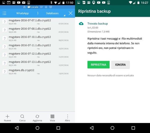 Parte 1 - Recuperare messaggi WhatsApp dal proprio backup automatico