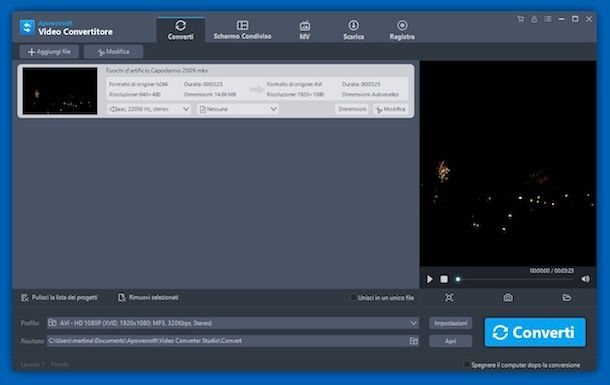 Come convertire file MKV