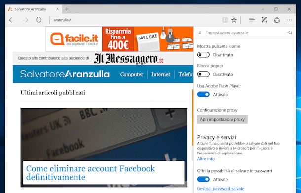 Attivare o disattivare i popup in Chrome, in Firefox e Microsoft Edge Edge_popup