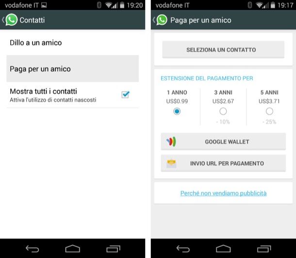 Come regalare WhatsApp ad un amico