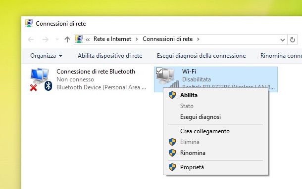 Riabilitare una rete wireless