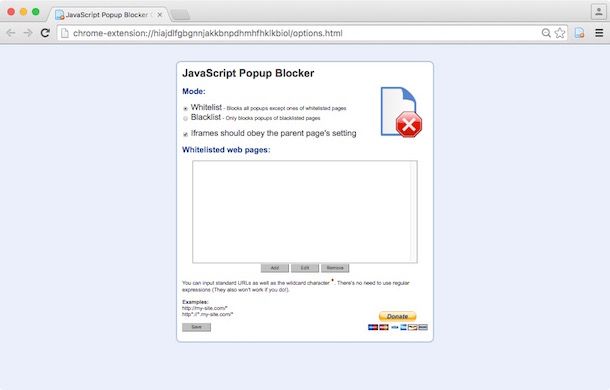 blocco popup google chrome