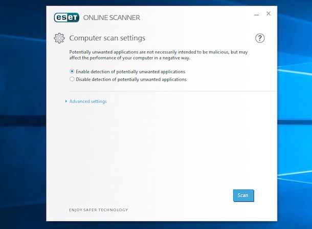 Eset Online Scanner