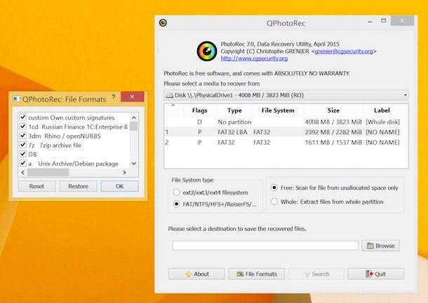 Come recuperare file cancellati da SD