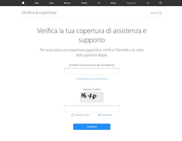 Trovare numero di serie su Mac: