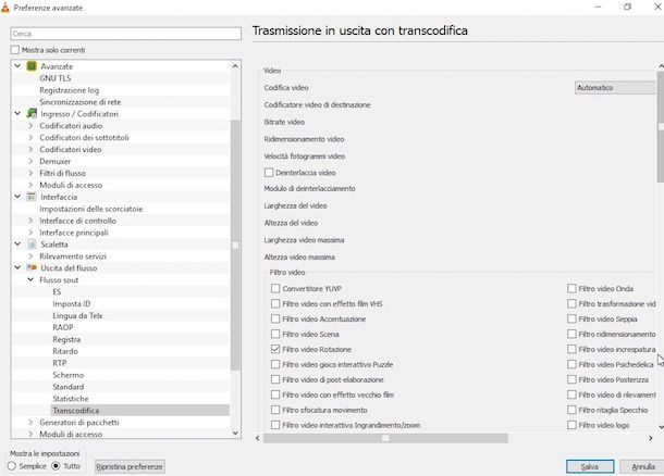 Come ruotare video con VLC